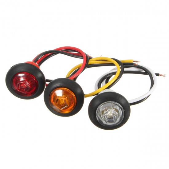 Universal Amber/Red/White Side Marker Light LED Lamp for 12V/24V Car Van Truck Trailer