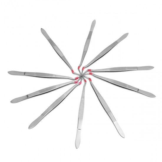 10Pcs 6inch Stainless Steel Dental Tweezers Surgical Lab Instruments Dentistry Tool 10Pcs 6inch Stainless Steel Dental Tweezers Surgical Lab Instruments Dentistry Tool