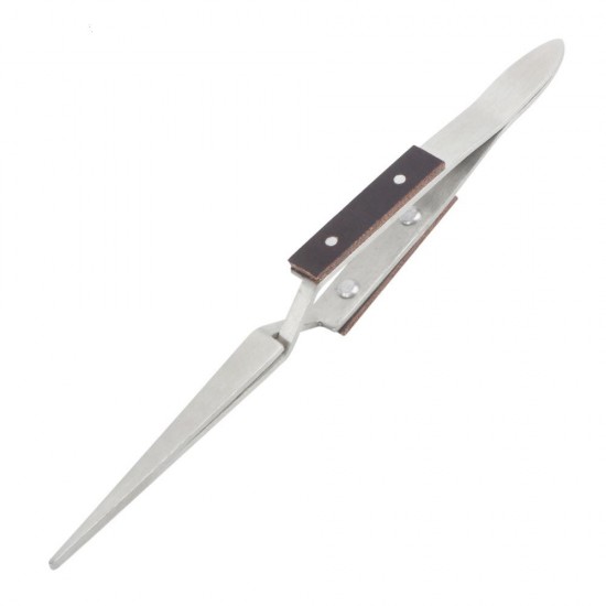 162mm Cross Lock Reverse Tweezers With Straight Tips Fiber Wooden Grip for Craft Hobby Jewelry Model Making Soldering Tool 162mm Cross Lock Reverse Tweezers With Straight Tips Fiber Wooden Grip for Craft Hobby Jewelry Model Making Soldering Tool