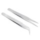 2pcs Mini Stainless Steel Tweezer Straight and Elbow Head Tweezer