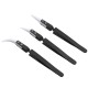 3PCS Anti-Static Reverse Ceramic Tweezers Stainless Steel Electronic CIigarette Heat Resistant Conductive Curved Straight Tweezers
