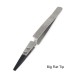 5PCS ESPLB Silver-Black Reverse Tweezers Stainless Steel Handle Plastic Tip Newest Flat/Straight/Curved Tip Tweezers