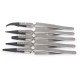 5PCS ESPLB Silver-Black Reverse Tweezers Stainless Steel Handle Plastic Tip Newest Flat/Straight/Curved Tip Tweezers