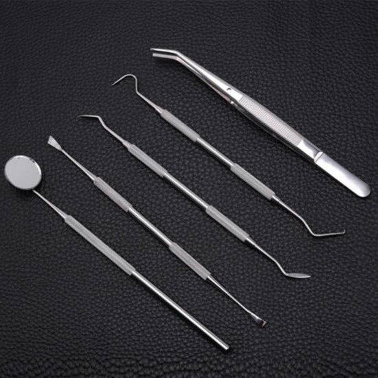 5pcs Handle Stainless Dental Tools Kit Dentist Teeth Clean Hygiene Picks Mirror Tool 5pcs Handle Stainless Dental Tools Kit Dentist Teeth Clean Hygiene Picks Mirror Tool