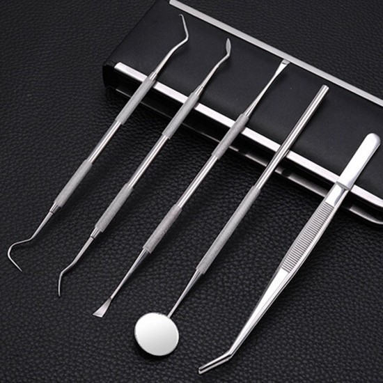 5pcs Handle Stainless Dental Tools Kit Dentist Teeth Clean Hygiene Picks Mirror Tool 5pcs Handle Stainless Dental Tools Kit Dentist Teeth Clean Hygiene Picks Mirror Tool