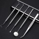 5pcs Handle Stainless Dental Tools Kit Dentist Teeth Clean Hygiene Picks Mirror Tool