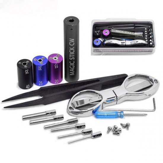 6 in 1 Electronic Atomizer Coil Jig Winder Scissors Screwdriver Tweezers DIY Tools For RDA RBA 6 in 1 Electronic Atomizer Coil Jig Winder Scissors Screwdriver Tweezers DIY Tools For RDA RBA