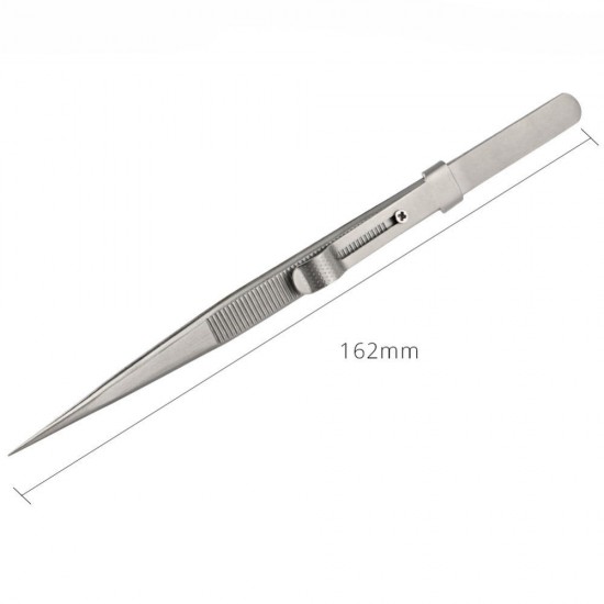 6.38inch Precision Adjustable Slide Lock Anti Static Tweezer Holding Repair Tool for Jewelry Electronic Component
