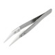 6Pcs Ceramic Tweezers Heat Resistant Non Conductive Stainless Steel Body Silve