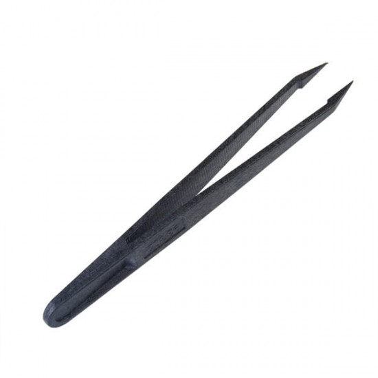 6pcs Black Anti-static Plastic Tweezers Heat Resistant Repair Tool