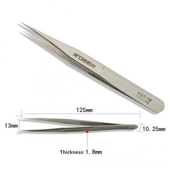 6pcs RST10-15 High-Precision Stainless Steel Pointed Tweezers Electronics Tweezers Set