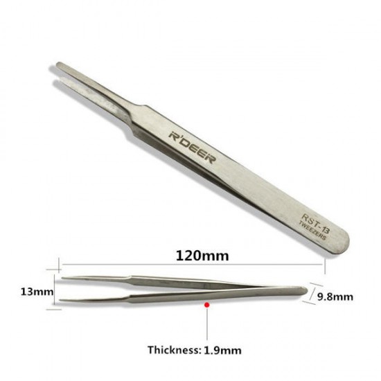 6pcs RST10-15 High-Precision Stainless Steel Pointed Tweezers Electronics Tweezers Set