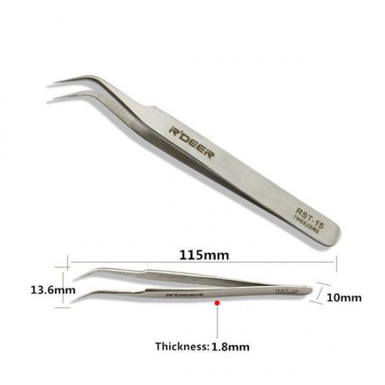 6pcs RST10-15 High-Precision Stainless Steel Pointed Tweezers Electronics Tweezers Set