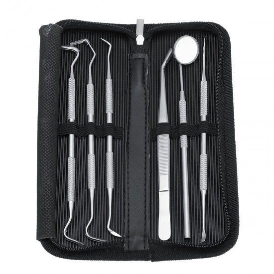 6pcs Stainless Steel Professional Dental Oral Hygiene Tool Deep Cleaning Scaler Teeth Dental Tools