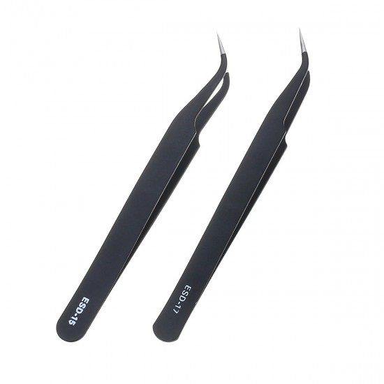 9 Pcs ESD Tweezer Anti-static Stainless Steel Precisiion Tweezers for Electronics Nail Beauty 9 Pcs ESD Tweezer Anti-static Stainless Steel Precisiion Tweezers for Electronics Nail Beauty