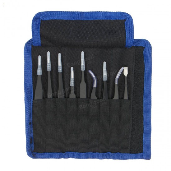 9pcs Resists Corrosion Anti-static Tweezers Stainless Tweezers 9pcs Resists Corrosion Anti-static Tweezers Stainless Tweezers