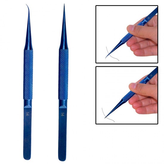 Anti-magnetic Titanium Microsurgical Straight Curved Tweezer Anti-corrosion With 0.15mm