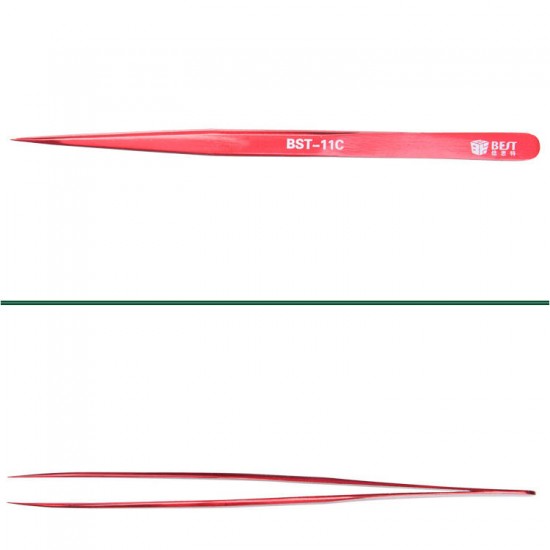 BST-11C Color tweezer Plating Color 302 Material Special Tip Clamp Anti-acid Anti-Magnetic Plus Hard Clamp Tweezers