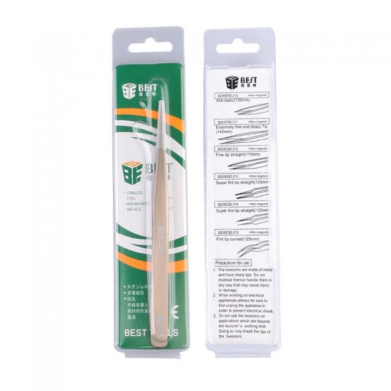 BST-12C Mobile Phone Repair Tools Stainless Steel Pointed Tweezer Anti-magnetic Anti-acid BST-12C Mobile Phone Repair Tools Stainless Steel Pointed Tweezer Anti-magnetic Anti-acid