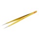 BST-168H High Quality 202 Gold-plated Stainless Steel Eyelash Extension Pointed Tweezer