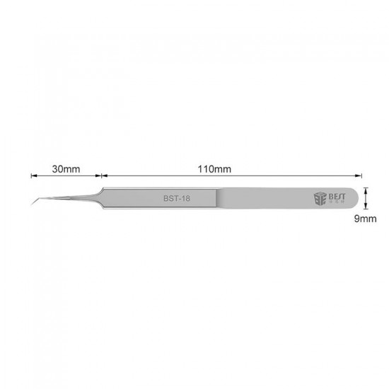 BST-18 Super Sharp Extended Maintenance Mobile Fingerprint Fixture Precision Bend Hardened Tweezers