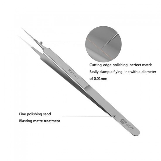 BST-19 Fine Floating-wire Tweezers Ultra-sharp Elongated Mobile Phone Fingerprint Maintenance Fixture Precision Elbow Plus Hard Tweezers BST-19 Fine Floating-wire Tweezers Ultra-sharp Elongated Mobile Phone Fingerprint Maintenance Fixture Precision Elbow Plus Hard Tweezers
