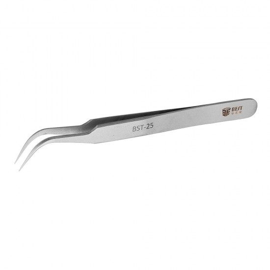 BST-25 High-end Precision Tweezers Anti-skid Plus Hard High Toughness Tip Tweezers Curved Tweezers BST-25 High-end Precision Tweezers Anti-skid Plus Hard High Toughness Tip Tweezers Curved Tweezers