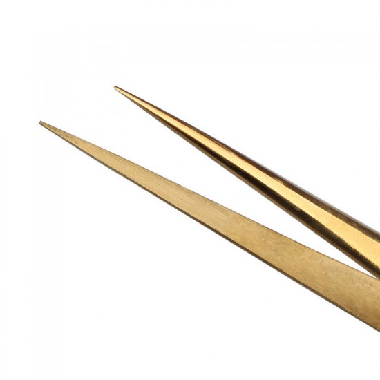 BST-SS-SA Gold Plated Tip Tweezer Precision Tweezers Laid Special Hard Wear-resistant Stainless Steel Tweezer