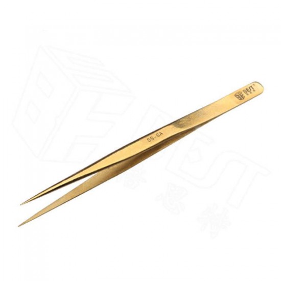 BST-SS-SA Gold Plated Tip Tweezer Precision Tweezers Laid Special Hard Wear-resistant Stainless Steel Tweezer