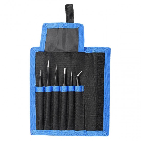 6Pcs Safe Anti-static Tweezers Maintenance Repair Nippers Forceps Tools Kit ESD10-15 6Pcs Safe Anti-static Tweezers Maintenance Repair Nippers Forceps Tools Kit ESD10-15
