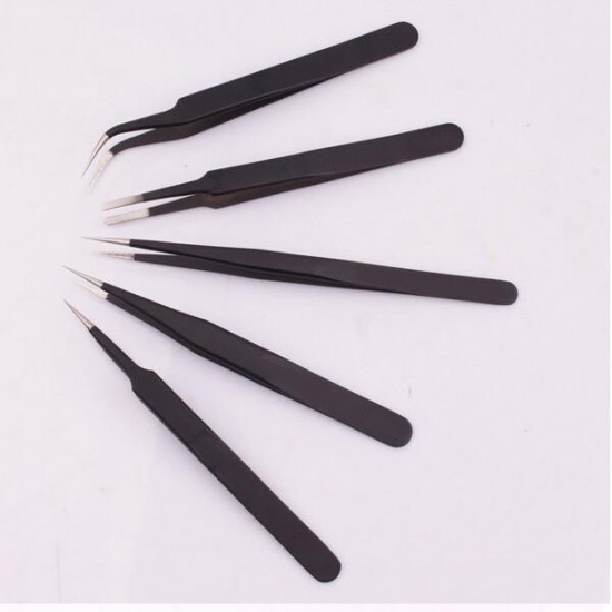 JM-T7-14 Stainless Steel DIY Electronic Pointed End Tweezer Forceps Maintenance Tools