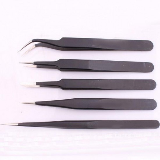 JM-T7-14 Stainless Steel DIY Electronic Pointed End Tweezer Forceps Maintenance Tools