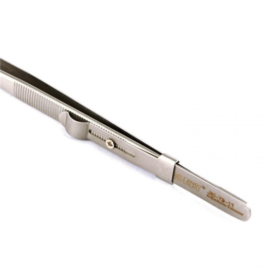 JM-T9-11 165mm Adjustable Tweezers Anti-static Stainless Steel Tweezers Straight Pointed Tip