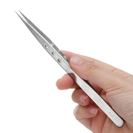 Aaa-12 Precision Pointed Tweezer Stainless Steel Lengthened Thickening Medical Anti-Static Tweezer