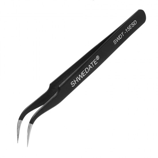 SWDT-15ESD Precision Anti-Static Tweezer PC Phone Maintenance Tools Cured Tips Head Stainless Steel SWDT-15ESD Precision Anti-Static Tweezer PC Phone Maintenance Tools Cured Tips Head Stainless Steel