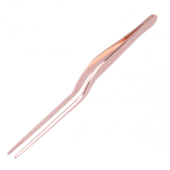 Stainless Steel Offset Tweezer Chef Plating Tongs Serving Presentation Rose Gold Stainless Steel Offset Tweezer Chef Plating Tongs Serving Presentation Rose Gold