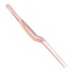 Stainless Steel Offset Tweezer Chef Plating Tongs Serving Presentation Rose Gold