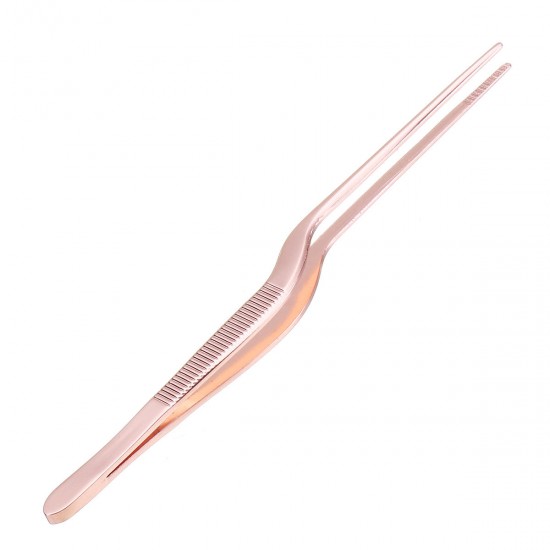 Stainless Steel Offset Tweezer Chef Plating Tongs Serving Presentation Rose Gold Stainless Steel Offset Tweezer Chef Plating Tongs Serving Presentation Rose Gold