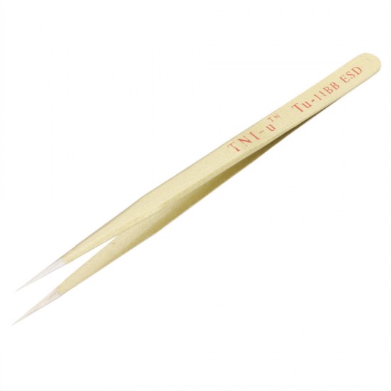 TU-11BB 5.5inch ESD Anti-static Golden Extra Long Straight Tweezers Nipper Clip Hand Tool Stainless Steel TU-11BB 5.5inch ESD Anti-static Golden Extra Long Straight Tweezers Nipper Clip Hand Tool Stainless Steel