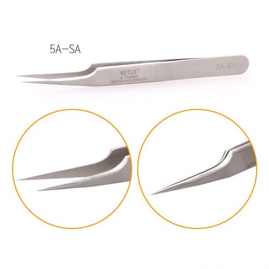 Stainless Steel Anti-static Eyelash Repair Tweezer Superhard Eyelash Extension Tool Tweezer