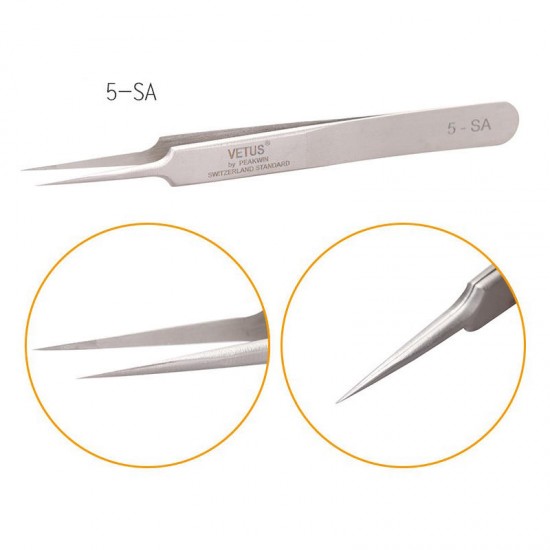 Stainless Steel Anti-static Eyelash Repair Tweezer Superhard Eyelash Extension Tool Tweezer