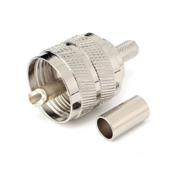 10pcs UHF Male Connector Pl259 Plug Crimp RG58 RG142 LMR195 Cable Connector Adapter