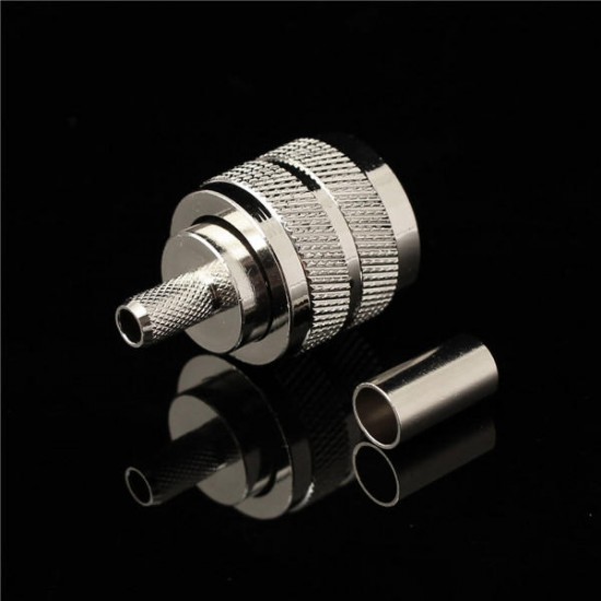 UHF Male Connector Pl259 Plug Crimp RG58 RG142 LMR195 Cable Straight Connector Adapter