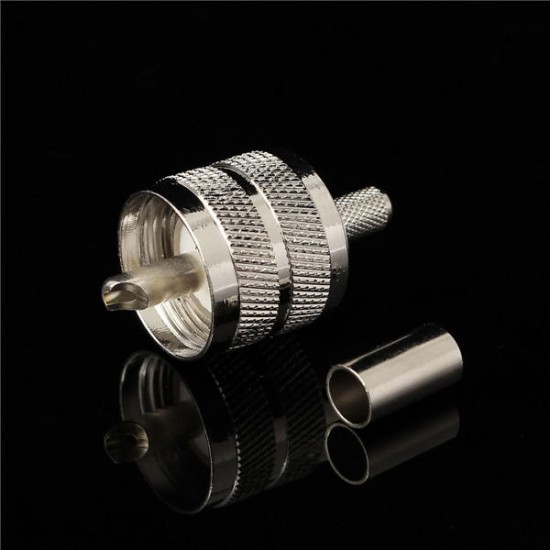 UHF Male Connector Pl259 Plug Crimp RG58 RG142 LMR195 Cable Straight Connector Adapter