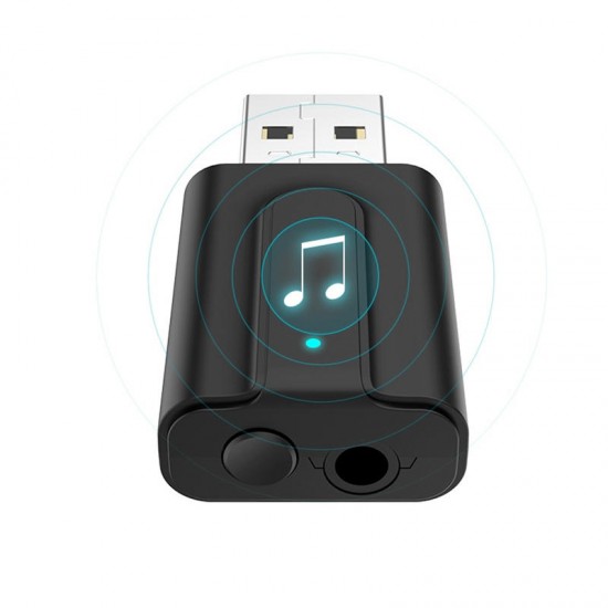 2 in 1 bluetooth 5.0 Adapter USB To 3.5mm Audio HiFi Sound Transmit Receiver for Computer Headphone Speaker