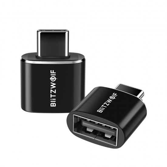 BW-A4 Mini Type C to USB2.0 OTG Adapter Converter 2 PCS For Macbook Pro iPad Pro Mi 8 Pocophone F1