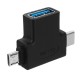 Type-C + Micro USB Male to USB 3.0 Female OTG Adapter Connector for Android Phones Tablets