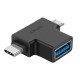 Type-C + Micro USB Male to USB 3.0 Female OTG Adapter Connector for Android Phones Tablets