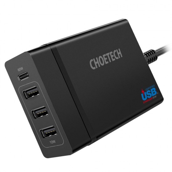 72W Multi Port USB Quick Charger Power Adapter for Smartphone Tablet Laptop