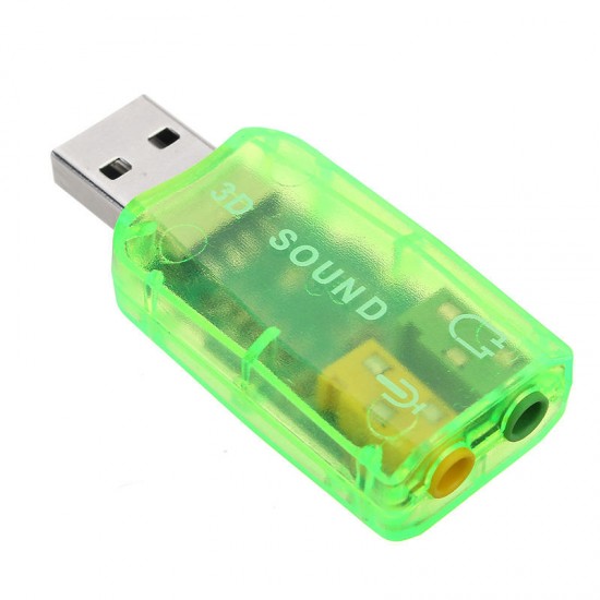 USB2.0 5.1 Channel External Audio Sound Card Mic Record Speaker Audio Adapter Headphone Jack